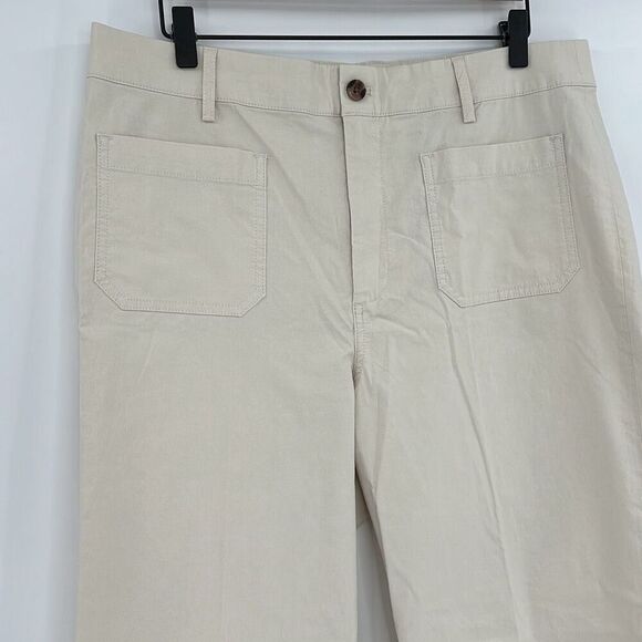NWT J. Crew Factory Womens Ivory High-Rise Patch-Pocket Wide Leg Pants Size 32 - Picture 7 of 11